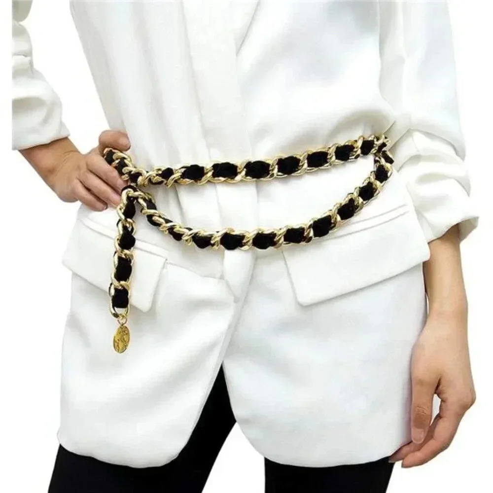 Alloy Waist Chain Body Chain Weave Rope Winding Twist Chain for Women Waist - Picture 4 of 8